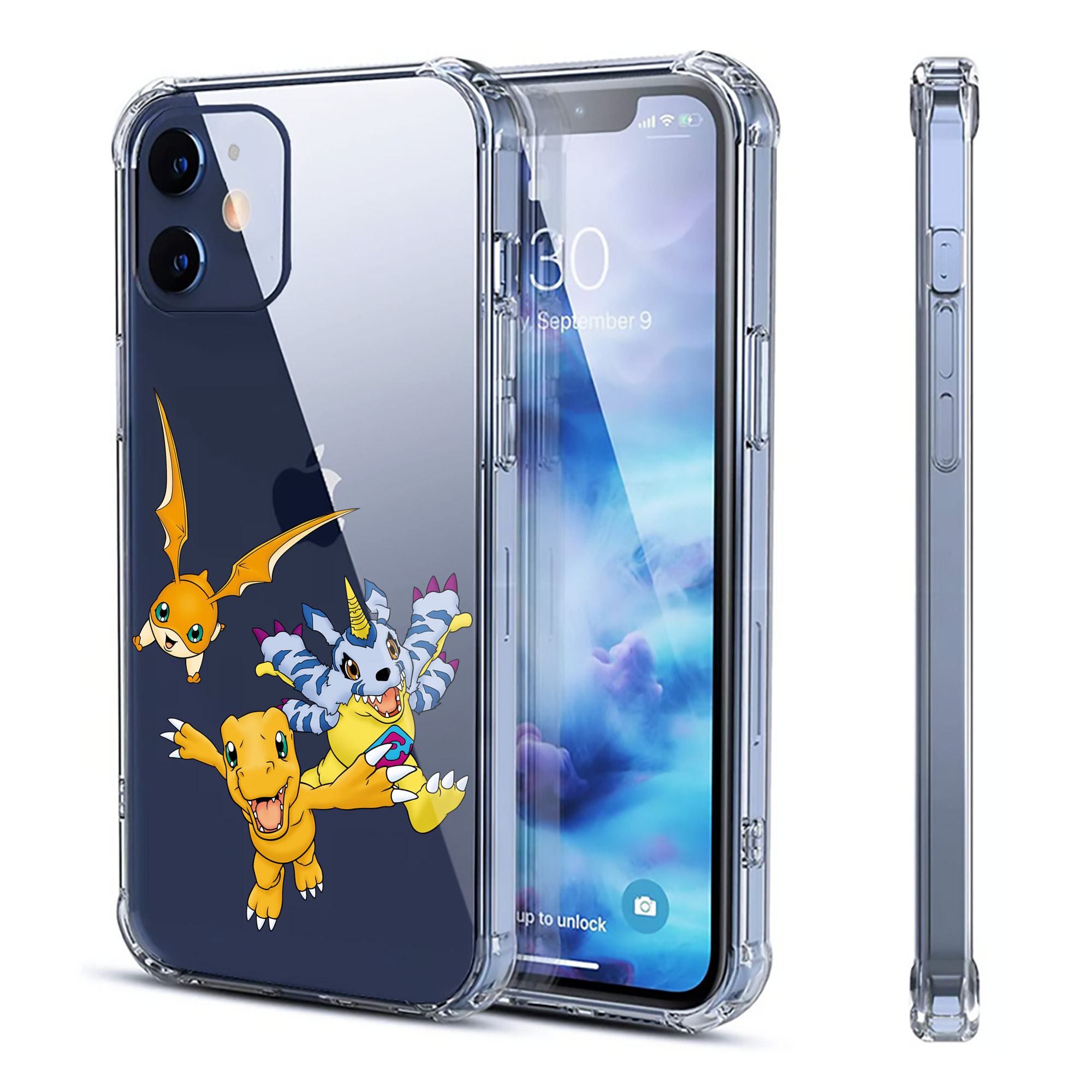 （画像用） Digimon デジタルモンスター/デジモン 【iPhone 12シリーズ対応】透明スマホケース（クリアソフトケース）